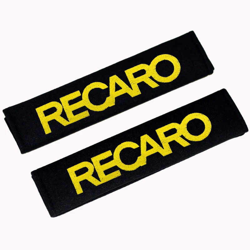 2pcs Car Styling Seat Belt Shoulder Strap Pad Racing For Recaro Racing Seats Cover Car Accessories - Название цвета: for RECARO yellow