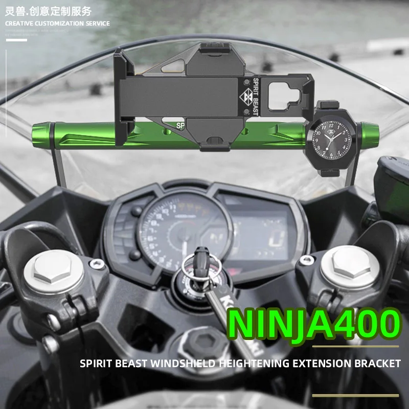 

Spirit Beast Motorcycle Windshield extension bracket For Kawasaki Ninja 400 Deflector WindScreen mount phone GPS bracket