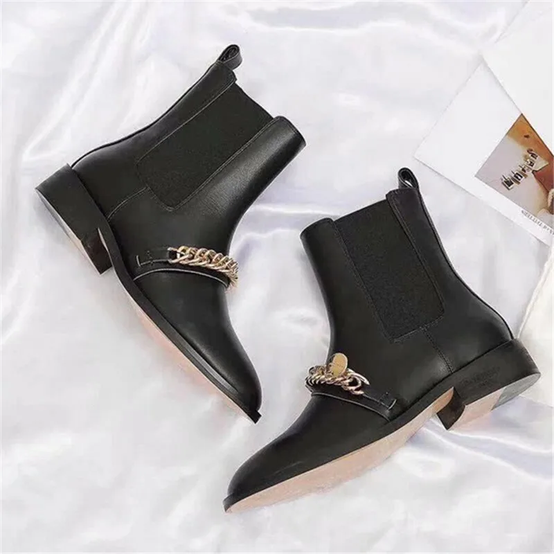Обувь; женские ботинки «Челси»; женские ботинки; chaussures femme; женская обувь на низком каблуке с острым носком; Zapatos De Mujer; сезон зима