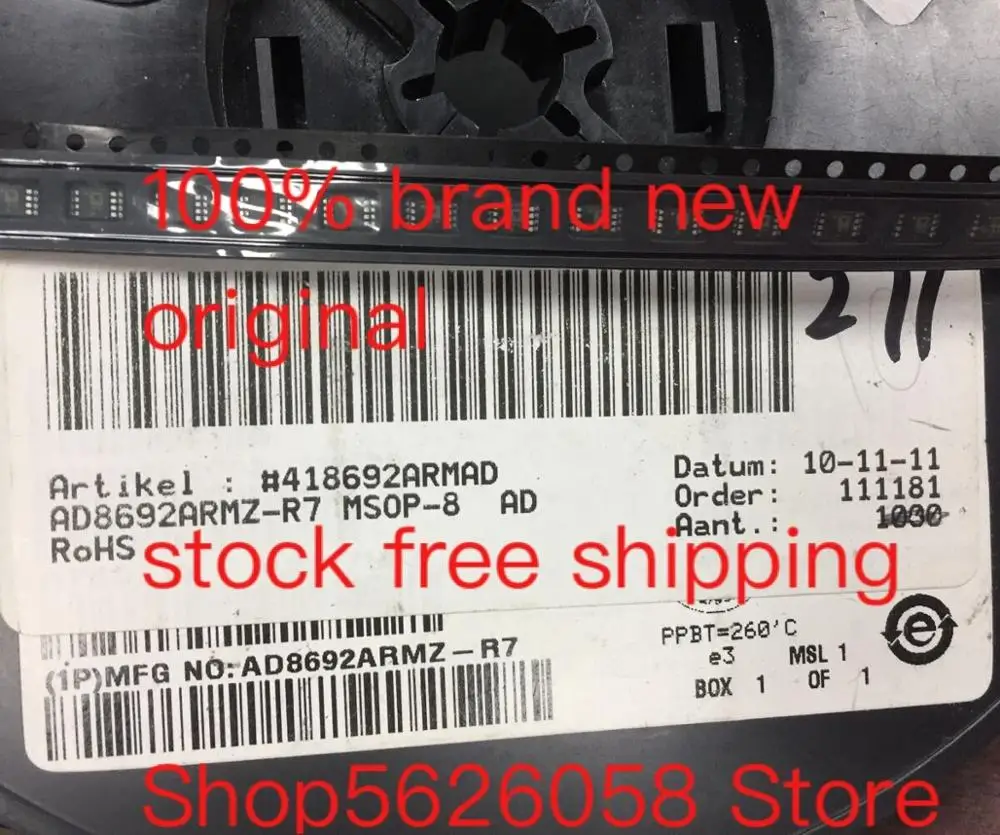 

2 шт./лот AD8692ARMZ-R7 AD8692ARMZ MSOP8 100% Новый оригинальный