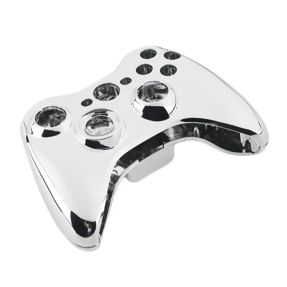 Пользовательские Серебристый Хром контроллер В виде ракушки для Xbox 360 Корпус с Полный хром золотыми Пуговицы Подставки Интимные аксессуары