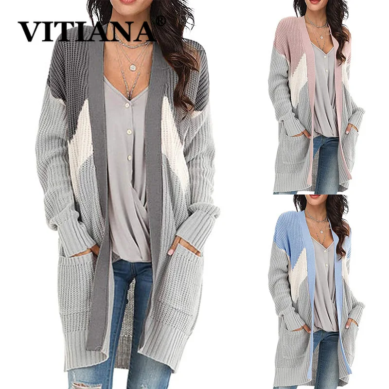 VITIANA-suéter de punto para mujer cárdigan de punto informal de ma.. VITIANA-suéter de punto para mujer cárdigan de punto informal de ma..