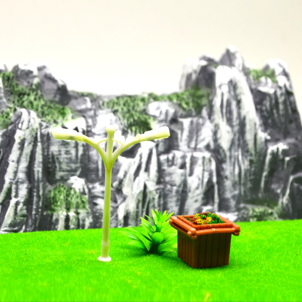 100-200 шт 1/200 60 мм Высота светодиодный модель улицы игрушки diorama миниатюрная архитектурная светящаяся белая железная дорога ABS пластиковый светильник