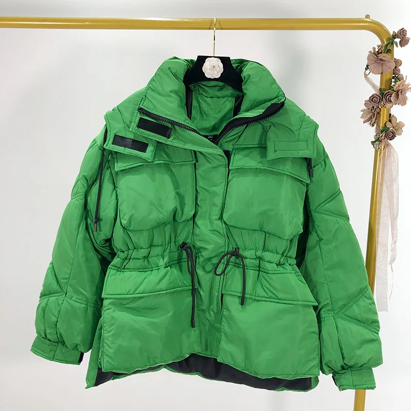 WHITNEY WANG Parkas, зимняя модная уличная одежда, Толстая Теплая стеганая парка, Женское зимнее пальто с капюшоном, верхняя одежда