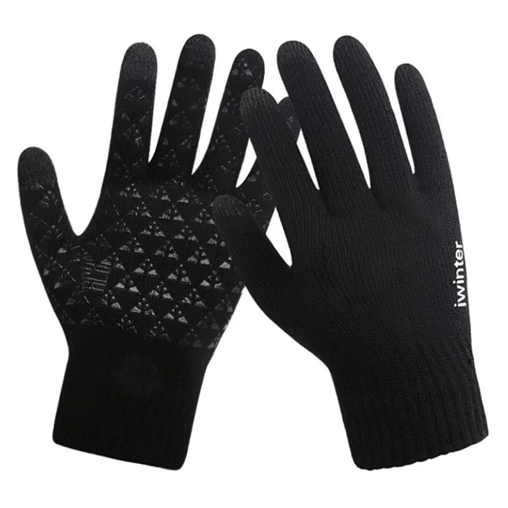 Зимние мужские вязаные перчатки с сенсорным экраном, высокое качество, мужские теплые шерстяные кашемировые однотонные мужские деловые перчатки, Осенние# Y5