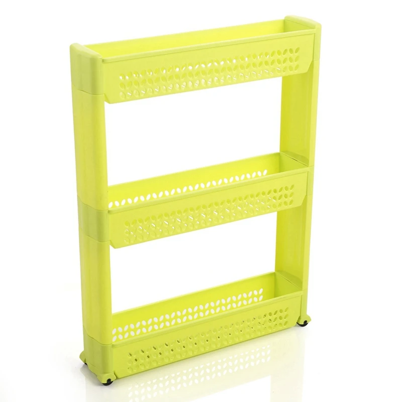 

Big deal 1/Pc Gap Storage Shelf Kitchen Storage Rack Shelf Slim Slide Tower Movable Assemble Plastic Bathroom Shelf Wheels Space