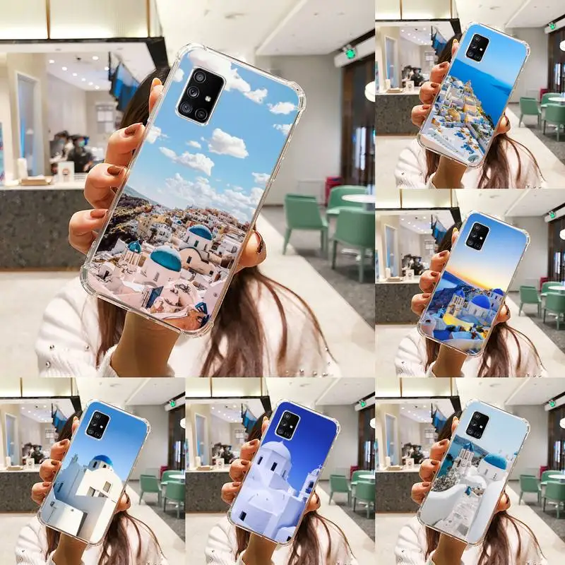 Чехол для телефона Oia с Грецией и церковью прозрачный Samsung Galaxy A S Note 9 10 51 50 71 70 80 20 21