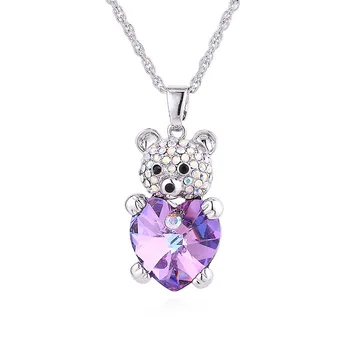 

Ms.Betti 2019 HOT SELL Cute LOVE BEAR RABBIT pendant crystal from Austria for girls friends jewelry wedding party gifts