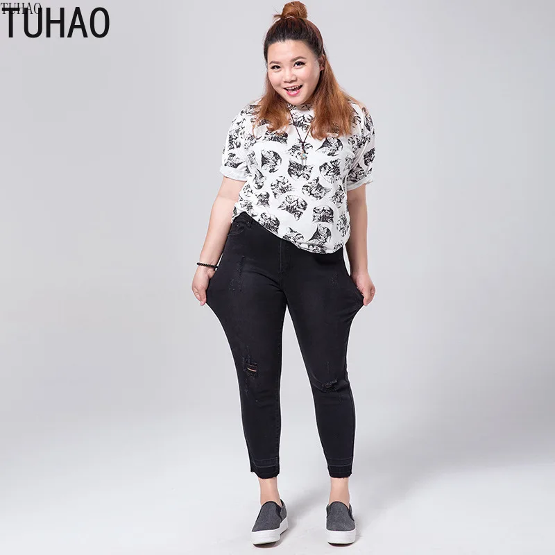 TUHAO 7XL 6XL 5XL Женские обтягивающие джинсы больших размеров, Женские джинсы-карго с карманами, женская уличная одежда в стиле хип-хоп, повседневные джинсовые узкие брюки WM