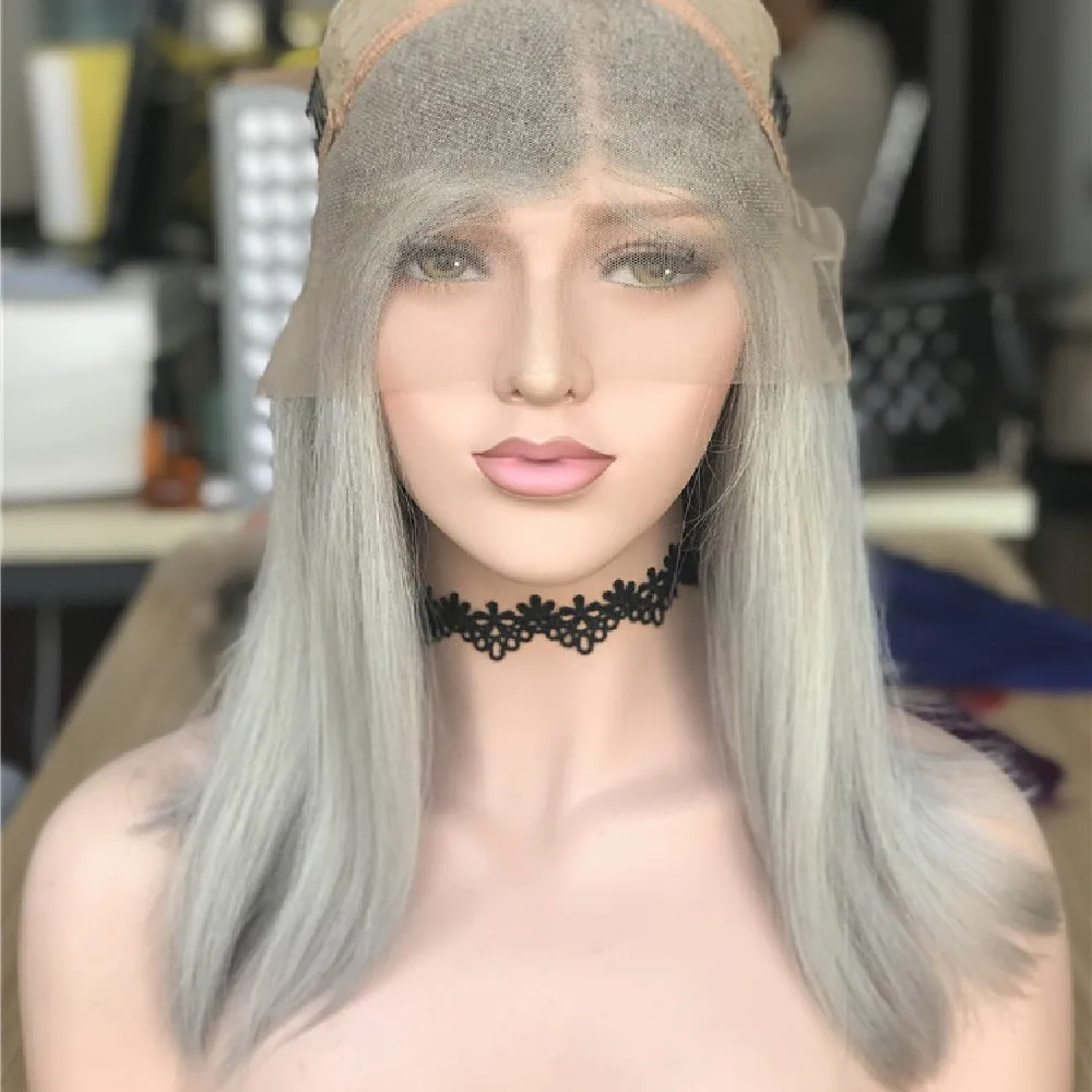 do laço cabelo humano com franja perucas