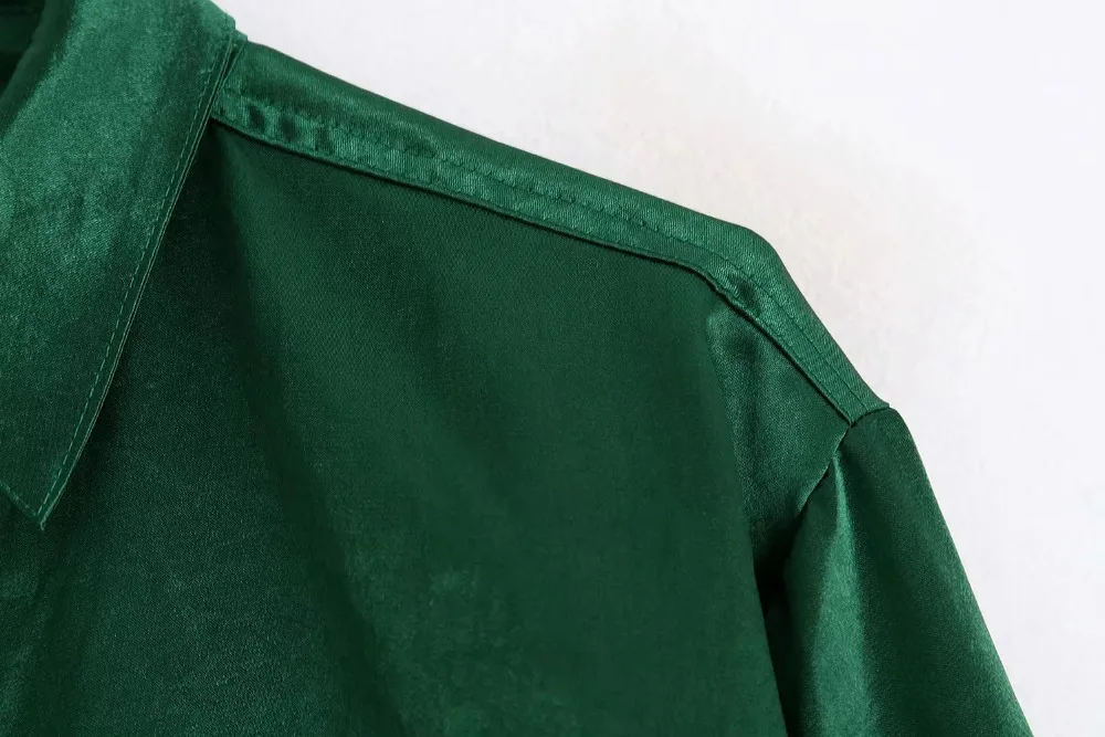 Увядшие blusas mujer de moda Англия элегантные атласные свободные большие карманы рубашки женские топы и футболки размера плюс