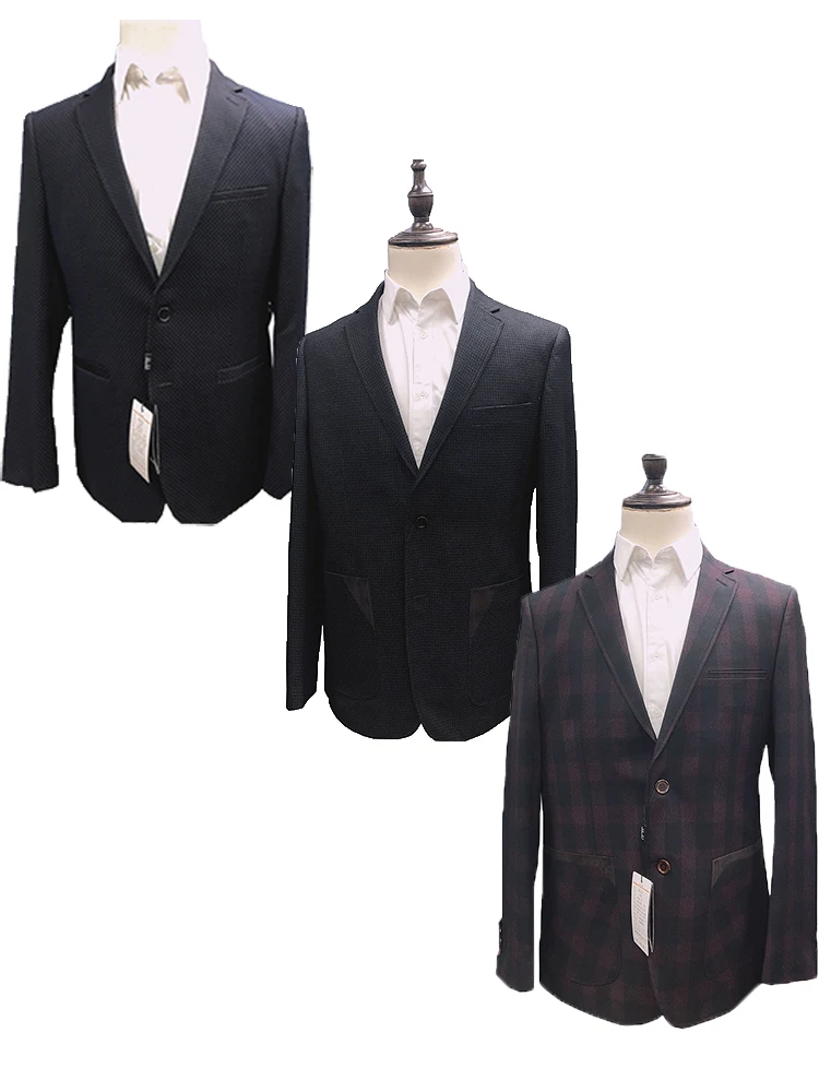 

Roettoni Men Blazers Jacket Slim Fit High Quality Plaid Spring Autumn New Arrival Fashion Casual Coat 2020 New