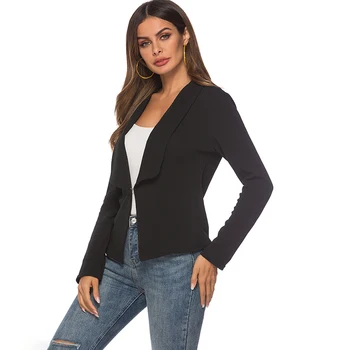 

Black Women Blazers And Jackets Long Sleeve Office Ladies Workwear Business Suits Female Blazer Formal Coat