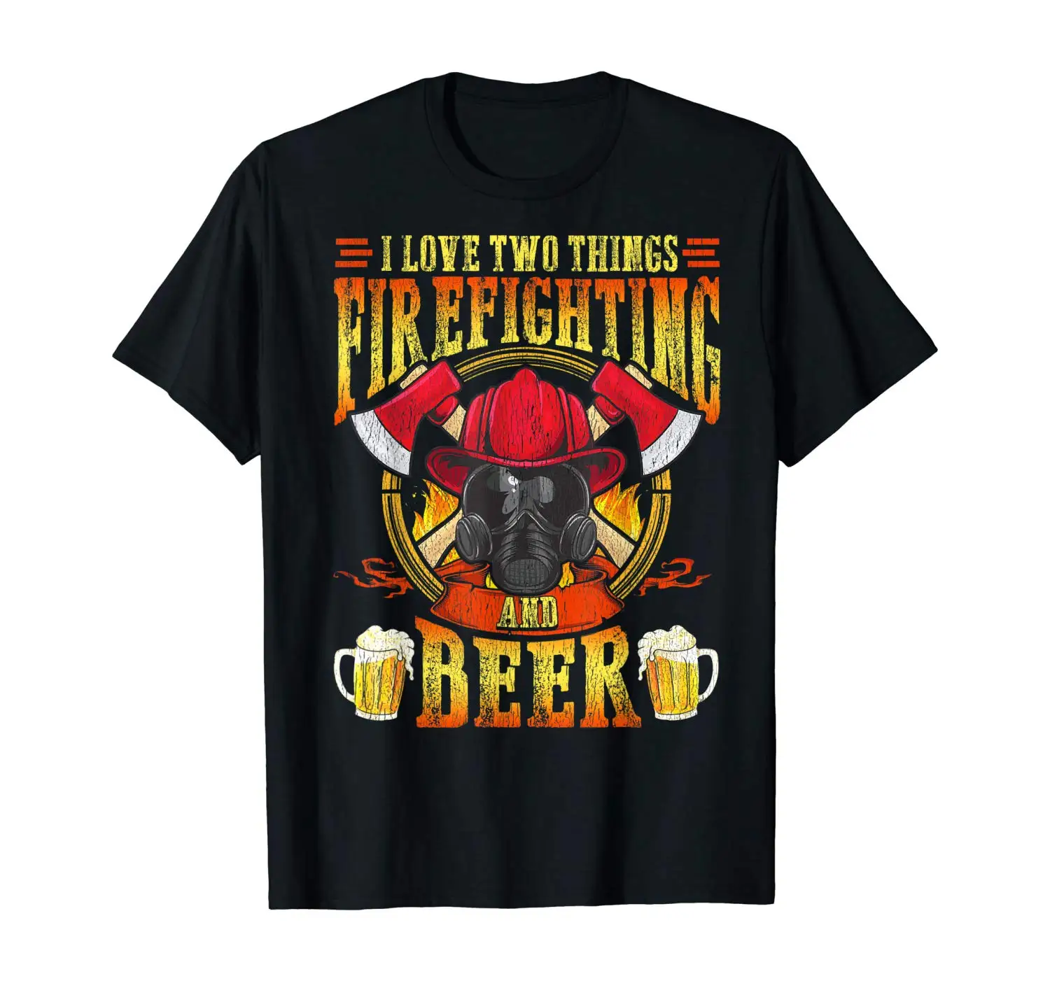 Футболка с надписью I love two things Fighting and beer | Мужская одежда