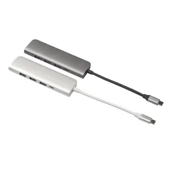 

4 in 1/5 in 1 Type C to 4K HDMI 2/3xUSB 3.0 Dock Hub USBC PD Port Adapter Video USB C Converter with PD Port Touch Bar