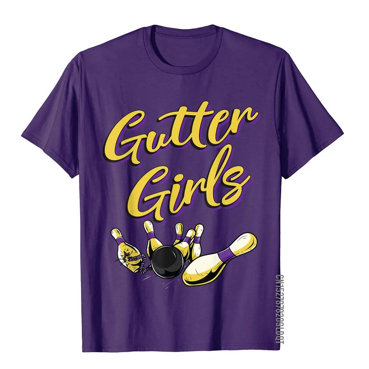 Gutter Girls Funny Women Girls Bowling Team Name T-shirt__B8234purple