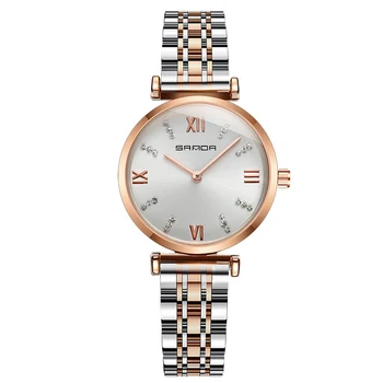 

SYNOKE Fashion Woman Watch Rhinestone Rose Dial Women's Watches With Stainless Steel Bands Luxury Quartz Wrist Watch 2019