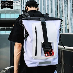 Fashion Men's Backpack Large Capacity Travel Backpacks Men Trend Backpack for School Teenagers Safety Reflective Design At Night