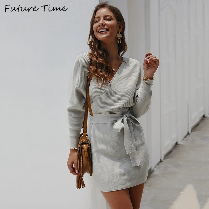 

Dress Women Sweater Long Sleeve Knitted Woman Sweaters Sexy Push Up Hip High Quality Thick Warm 2019 Autumn and Winter C1928