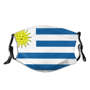 

protective mask with filter Uruguay Flag anti dust PM2.5 reuse adult teen child girl