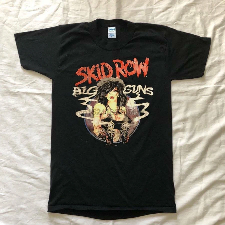 VTG 90s Skid Row рубашка большие пистолеты 80s редкий концертный музыкальный Тур панк 70s