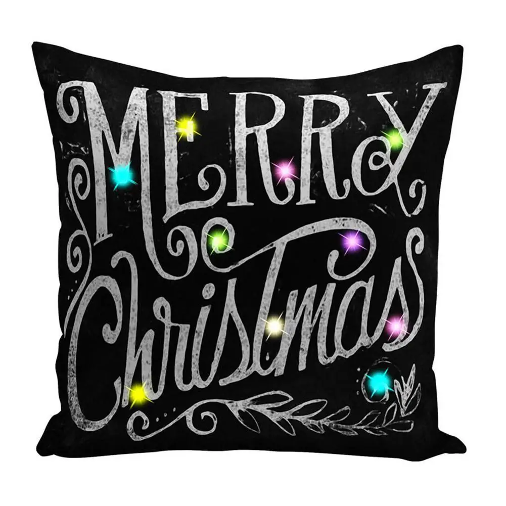 Merry Christmas Чехлы для подушек светодиодные простые счастливые новогодние наволочки снежные винтажные Чехлы для подушек наволочки