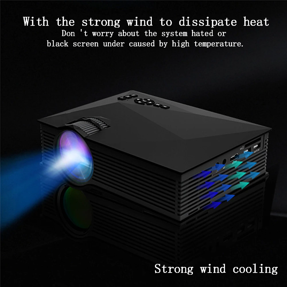 UNIC UC68 UC68H Портативный светодиодный проектор 1800 люмен 80 110 ANSI HD 1080p Full HD видеопроектор проектор для домашнего Кино