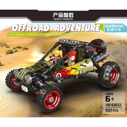 Pick up bleu de haute technologie pour enfant, série de Super voitures, véhicule tout terrain, ingénierie, aventure, modèle MOC, jeu de blocs de construction, jouet 