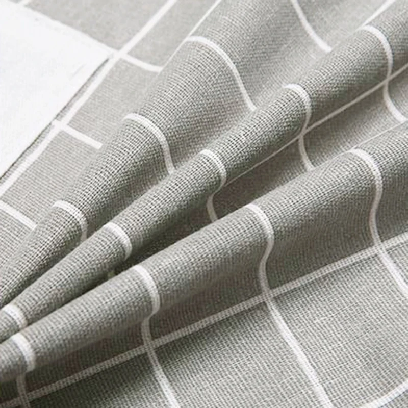 1Pcs Plaids Striped Cotton Linen Apron Woman Adult Bibs Home Cooking Baking Coffee Shop Cleaning Aprons Kitchen Accessory