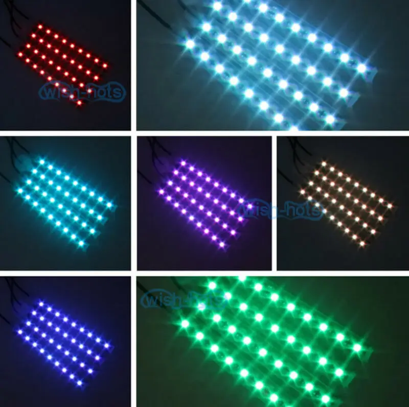 RGB светодиодный светильник, полоса для салона автомобиля, атмосферная лампа, управление через Bluetooth