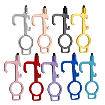 

10pcs/lot Hygiene Hand Antibacterial EDC Door Opener Contactless Safety Protection Tool 6 in 1 Multi Function Beer Bottle Opener