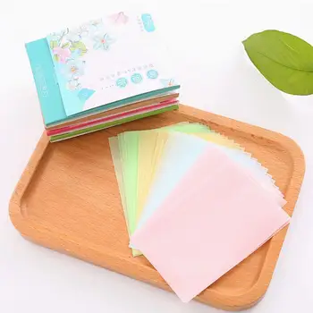

100pcs Flower Absorbing Sheet Matcha Oily Face Blotting Matting Tissue Protable Absorbent Paper Oil Control Wipes