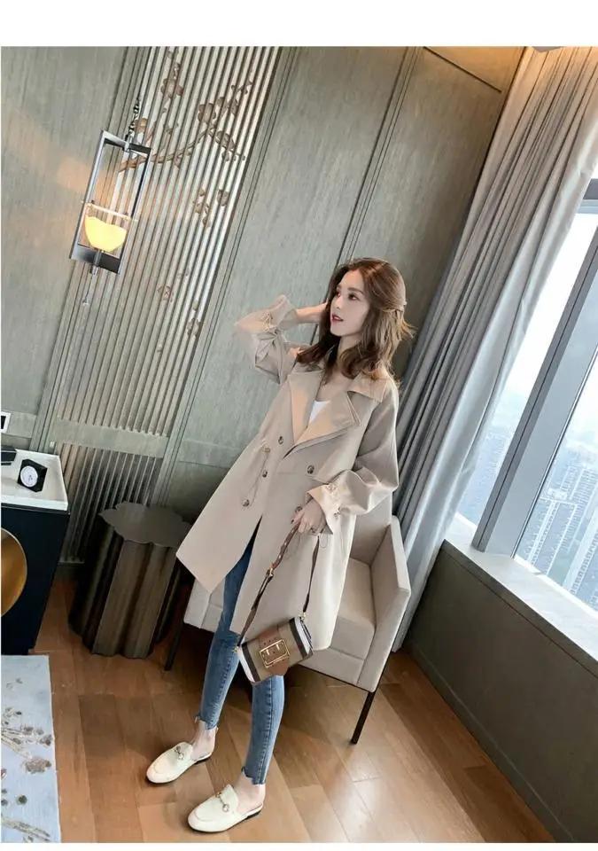 Women Trench New Fashion Women Slim double button Autumn Coat female high quality Casual Windbreak Collection trench coat