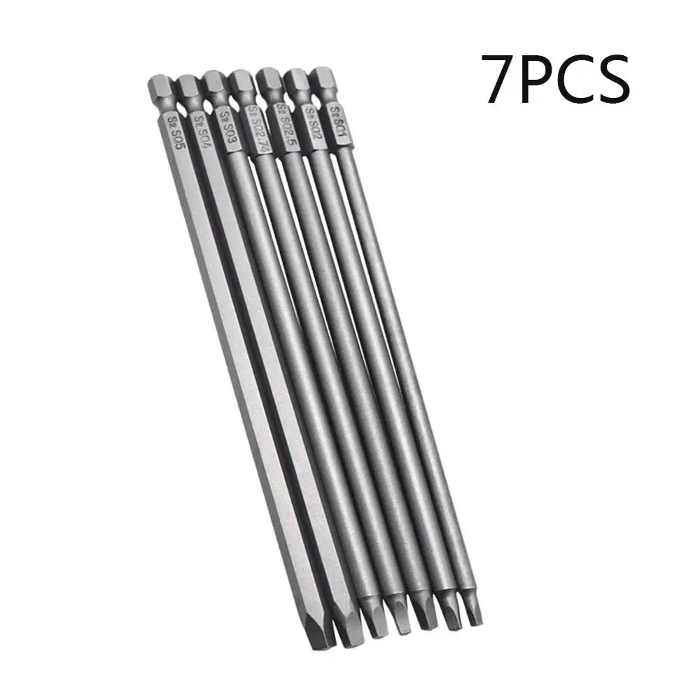 

7pcs Electric Square Screwdriver Bit Set Hex Handle 150MM Accurately Strong Magnetic High Quality Steel