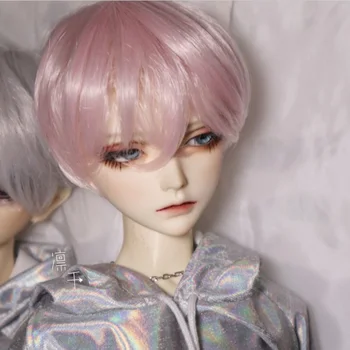 

1/6 1/4 Ball Joints Doll Accessories Male Short Hair Wig For BJD Doll - Skin Color Net Dark Light Pink (Only Wig, Without Doll)