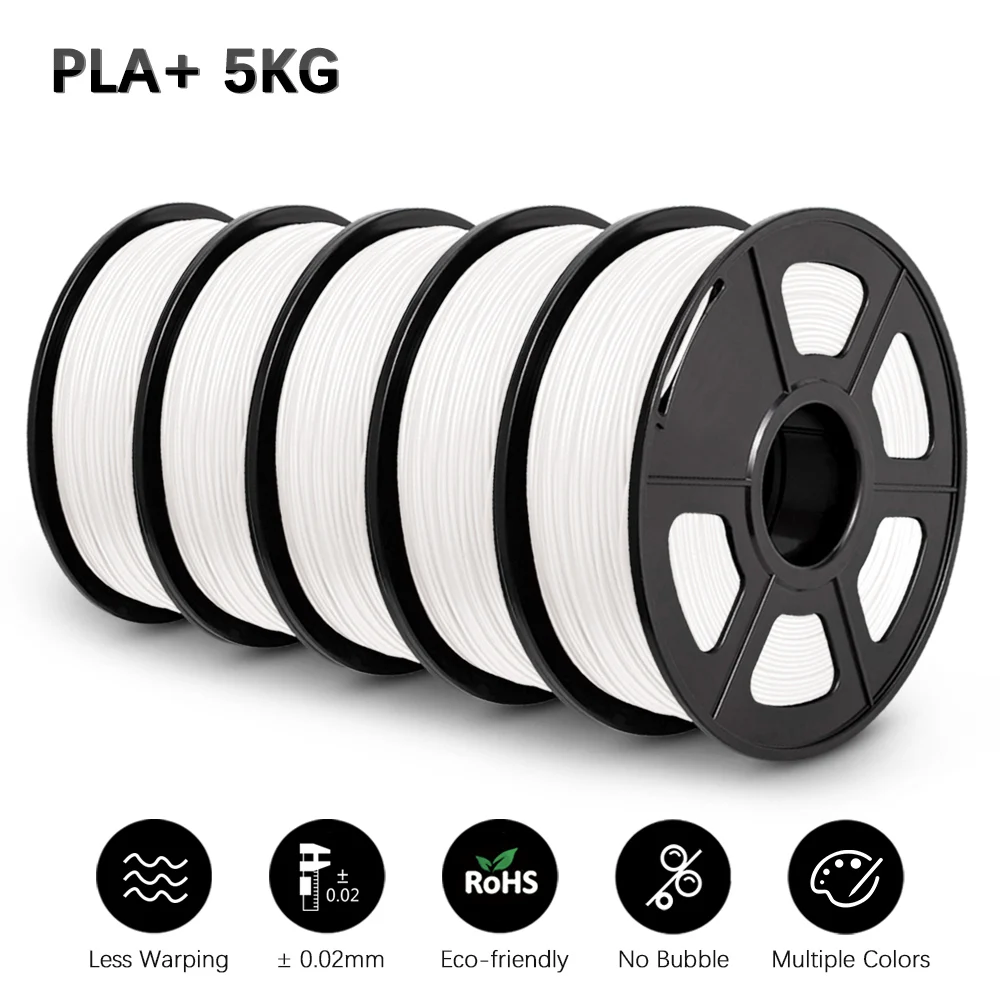 SUNLU PLA PLUS Filament 5KG 3D Printer Filamen PLA + 1KG A Roll 1.75MM Filament 3D Printing Material 5 Rolls/set With Spool 