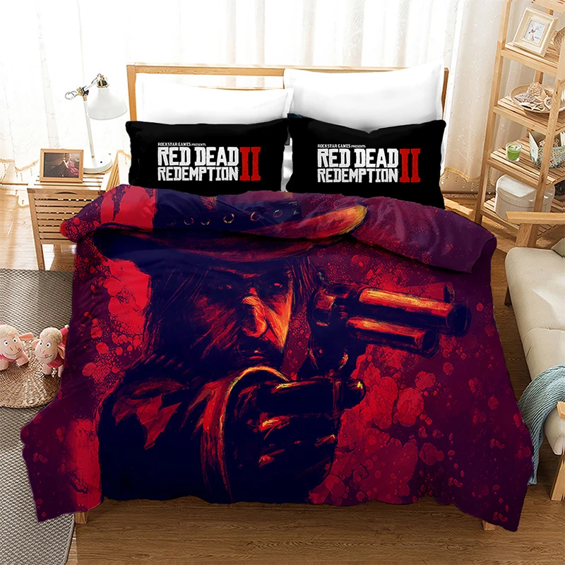 Red Dead BeddingOutlet Duvet Cover Set 3D Print Game Bedding Set Printed Queen King Twin Size Bedroom Decro dropshipping