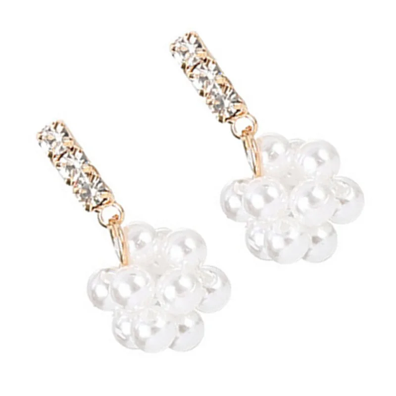 

2020 Brincos Earing Shanzuan Rectangular Geometry Pearl Earrings Ins Celebrity Minimalist Students Stud Geometric Women