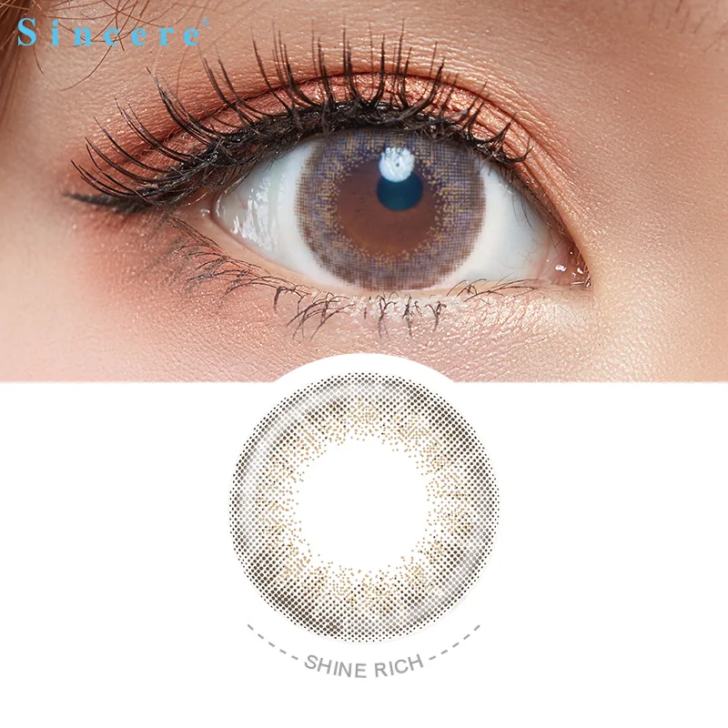 Блестящие контактные линзы насыщенного цвета для глаз 1 день бросок 10 линз - Цвет: Shine Rich