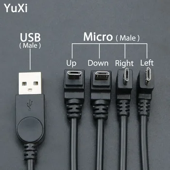 

YuXi Up & Down & Left & Right Angled 90 Degree USB Micro USB Male to USB 2.0 A male Data Charge connector Cable for Tablet