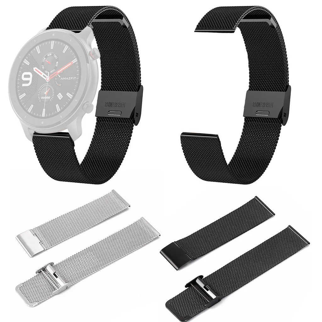 Сменный ремешок для наручных часов Huami AMAZFIT GTR Смарт-часы 47 мм регулируемый ремешок из нержавеющей стали ремешок водонепроницаемый Q70