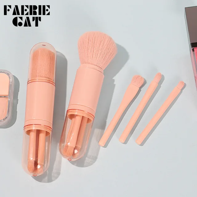 4 In 1 Portable Face Telescopic Makeup Blooming Brushes Soft Eye Shadow Brush Blusher Concealer Foundation Brush Make-up Tools 1