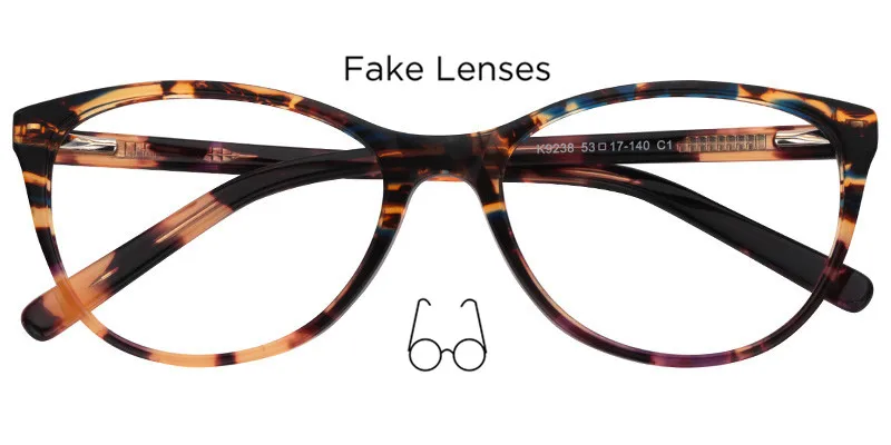 fake lens 1 Женские оптические очки по рецепту, оптические очки, прозрачные линзы, анти-синий светильник, фотохромные серые линзы, кошачий глаз, оправа для очков - Цвет оправы: fake lens 1