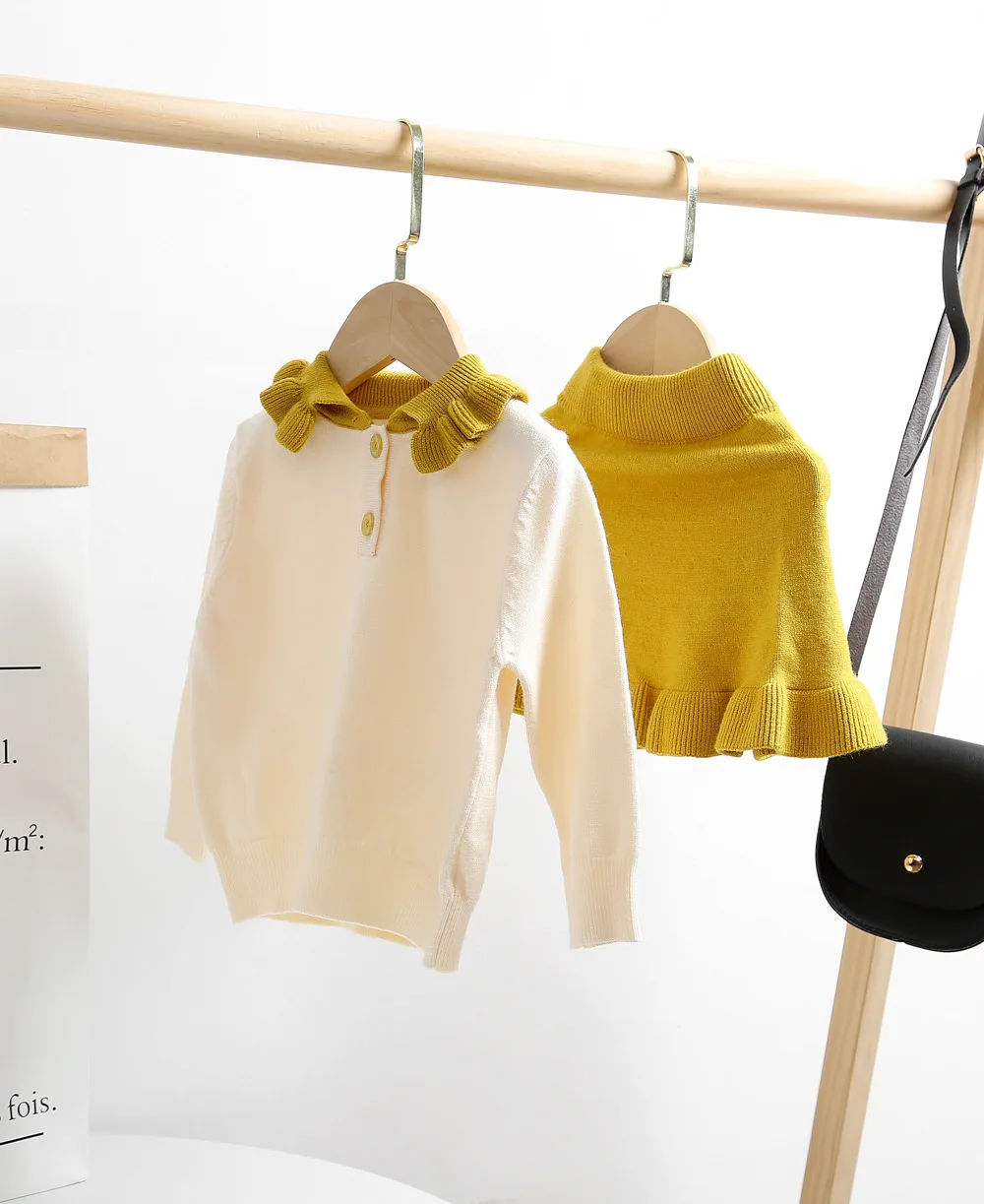 Комплекты одежды для маленьких девочек осенне-зимний свитер+ юбка трикотажное платье для маленьких мальчиков костюм для маленьких девочек и мальчиков комплект с толстовкой и платьем - Цвет: yellow