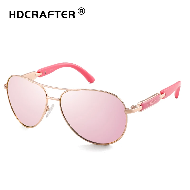 HDCRAFTER Пилот мужские классические солнцезащитные очки Брендовые солнцезащитные очки для мужчин вождения уличные очки UV400 - Цвет линз: PINK