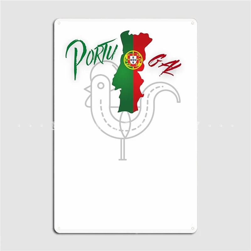 Portogallo Bandiera Portogallo Mappa Portogallo Adesivo Portogallo Design Metal Sign Wall Murale Club Bar Murale Pittura Tin Sign Poster