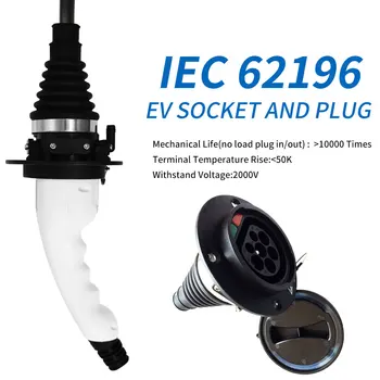 

ISIGMA EV Charger Electric Car Adapter EVSE Charging Cable Type 2 Inlet to Type 1 Plug Flexible 32A 1/3 Phase 62196 type 2