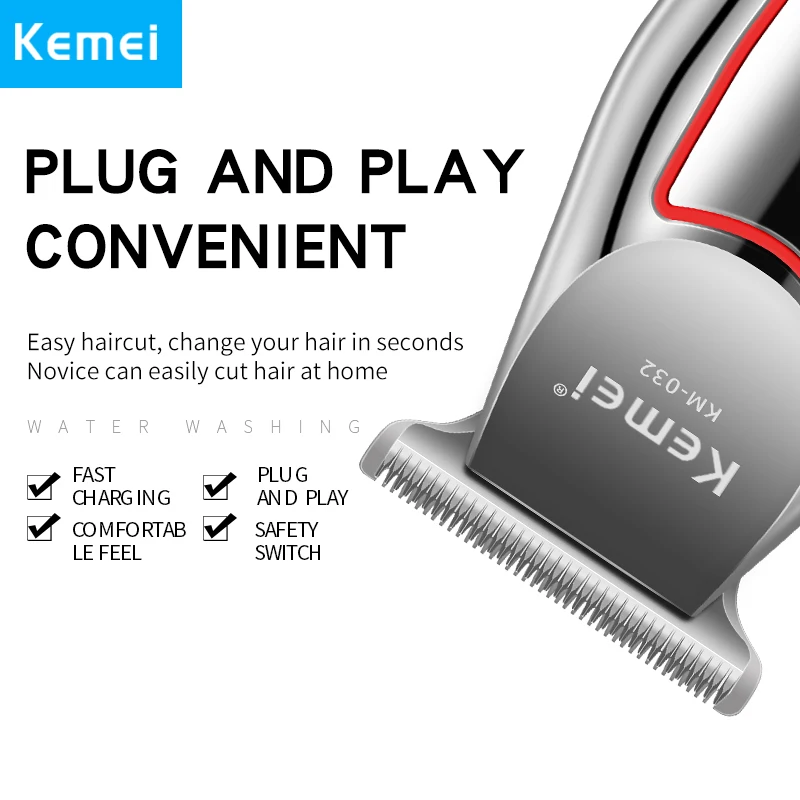 Kemei-032 Парикмахерская Машинка для стрижки волос Триммер перезаряжаемая электрическая машинка для стрижки волос в носу профессиональная электрическая бритва для бороды