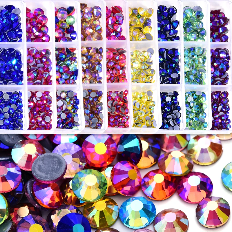 Oleeya Mix 6 Sizes Shimmer AB Crystal Better DMC стразы HotFix Rhinestones