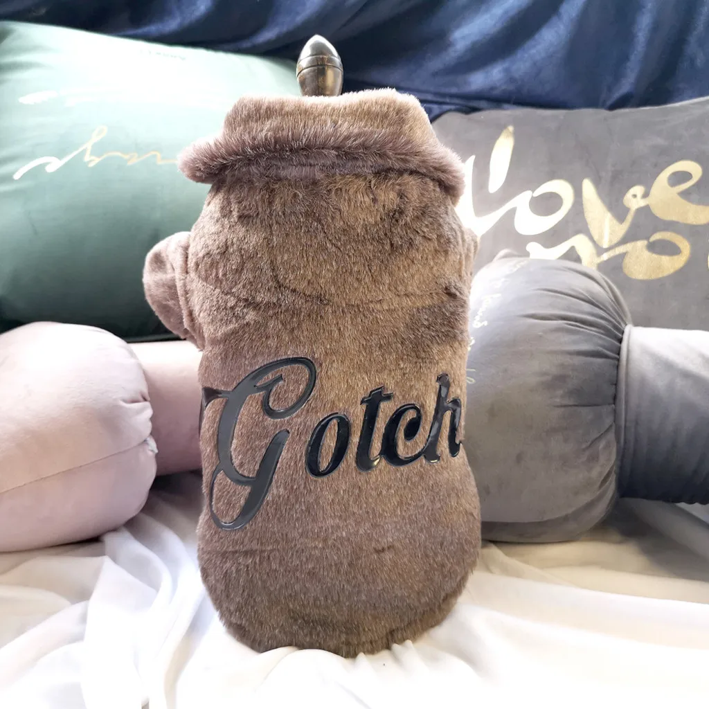 Coffee Ocardian для питомца пальто с буквенным принтом кашемир плюшевые теплые пальто зимний свитер костюм животные Костюмы кошка собака щенок собака пальто ubranka dla psa - Цвет: Coffee